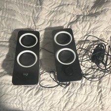Logitech Wired 2.0 Channel Computer Speakers Pair, Black, Volume Control