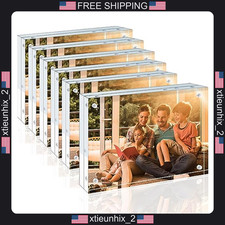 4x6 Acrylic Picture Frames Set of 6 Double-Sided Free-Standing Desktop Display
