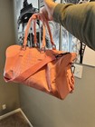 PRIVATA Pink Croc Faux Leather Zip Duffle Gym Bag, Chain Accent, Adj Strap — photo 1