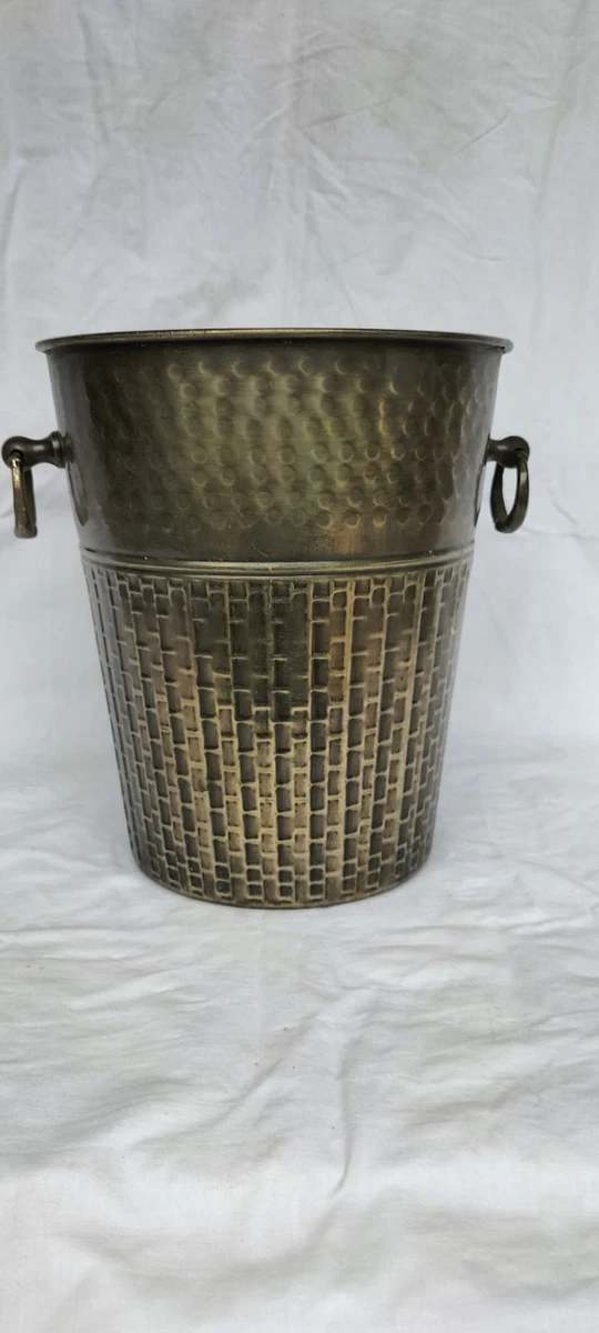 Seau à Champagne Vintage Art Déco Métal Argenté Rose, Style Ice Bucket, Années 1930