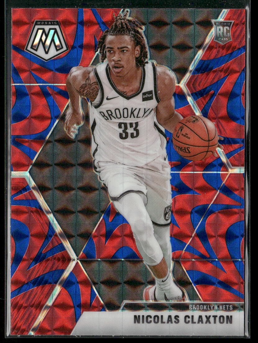 2019-20 Panini Mosaic Reactive Blue Prizm Nicolas Claxton Rookie RC #236