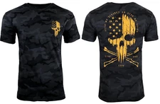 Howitzer Style Men's T-Shirt LIBERTY OR DEATH Black Camo Military Grunt