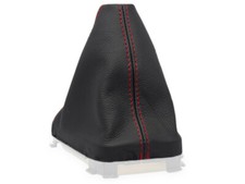 SCHALTMANSCHETTE FUR VOLVO V70 XC70 2000-2007 SCHALTSACK LEDER SCHWARZ NAHT ROT