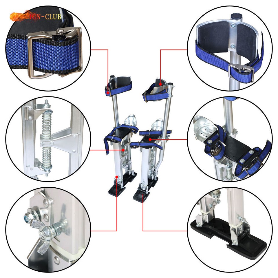 Adjustable 24-40 Inch Aluminum Drywall Stilts – Heavy-Duty For Painters & Taping Tools