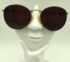 Vintage Anthony Martin Winston 38 Burgundy Gold Round Sunglasses FRAMES ONLY