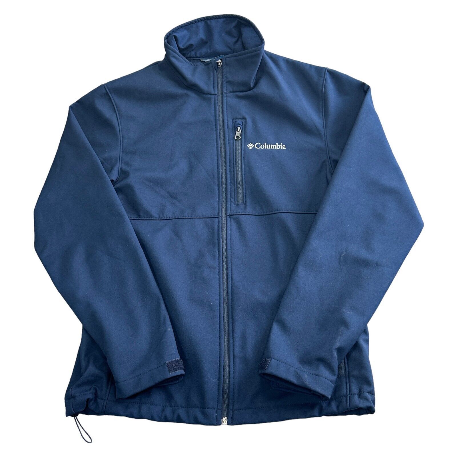 Columbia Softshell Jacket Fleece Lined Hiking Walking Outdoor Blue Mens Medium