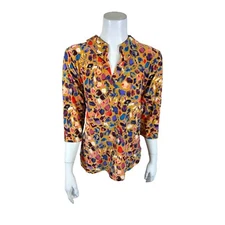 Attitudes by Renee Petite Como Jersey Smock Back Tunic Mustard Pebble PM Size