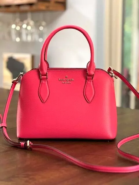 Kate Spade New York Darcy Small Satchel Leather Purse Crossbody in Pink  Pepper