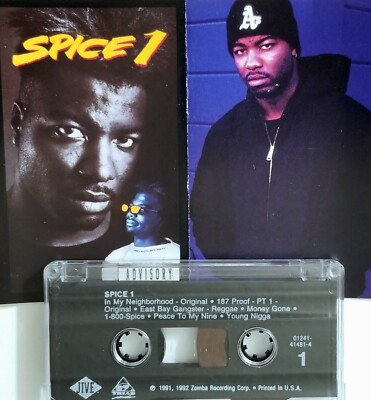 SPICE 1 TAPE 1992 JIVE ZOMBA RECORDS RAP CASSETTE G FUNK HIPHOP SPICE1 ...