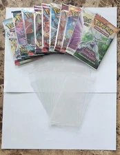 Pokemon Booster Pack Protective Sleeves - Ten (10) - Self-Sealing Clear View