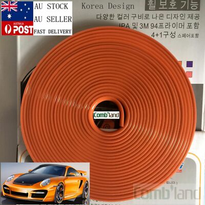 2 x Orange 8M Car Wheel Rim Protector Tire Guard Rubber Mould Adhesion ...
