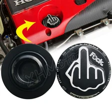 Black Screw-In Middle Finger Oil Filler Tank Cap Valve Cover For Honda Acura