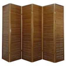 Biombo Turbo de madera marron de 6 paneles
