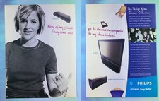 vintage 2000s 2-page magazine print ad PHILIPS Home Cinema theater mancave decor