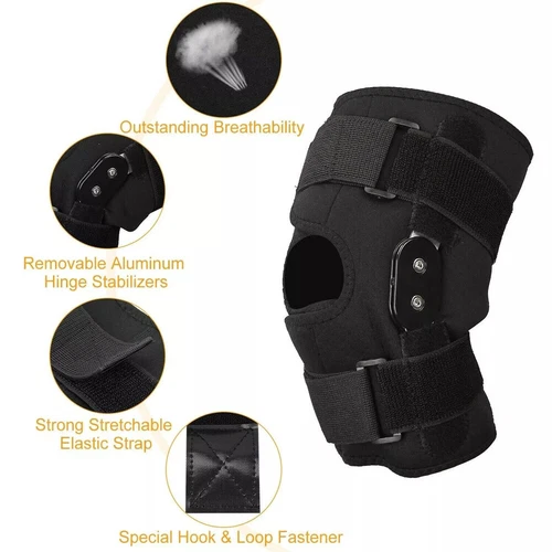 Klappbare & verstellbare Kniebandage Unterstützung Kompressionsmanschette mit Stabilisierungsgurt - Bild 8 von 23
