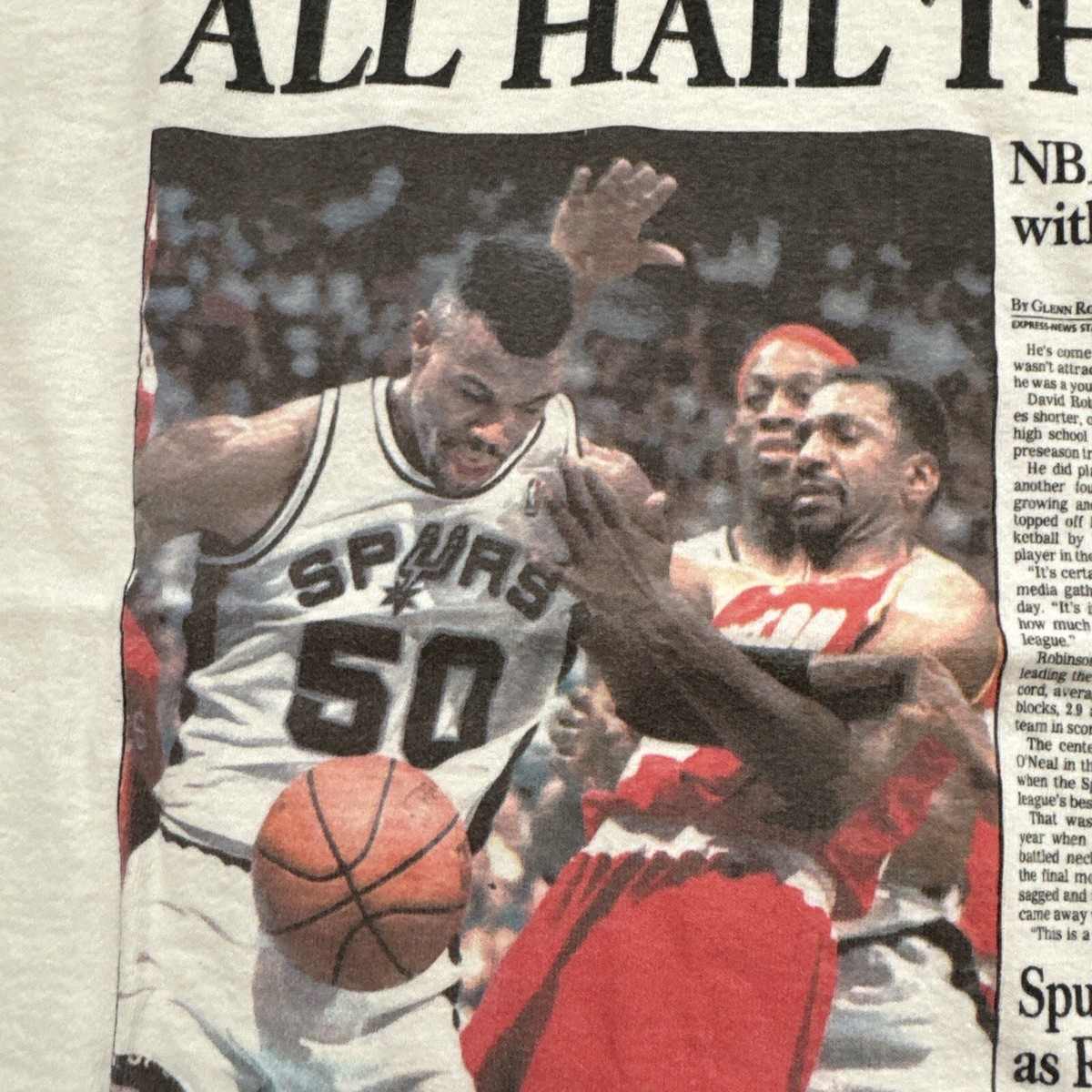 Vintage 1995 NBA MVP David Robinson San Antonio Spurs Newspapers 
