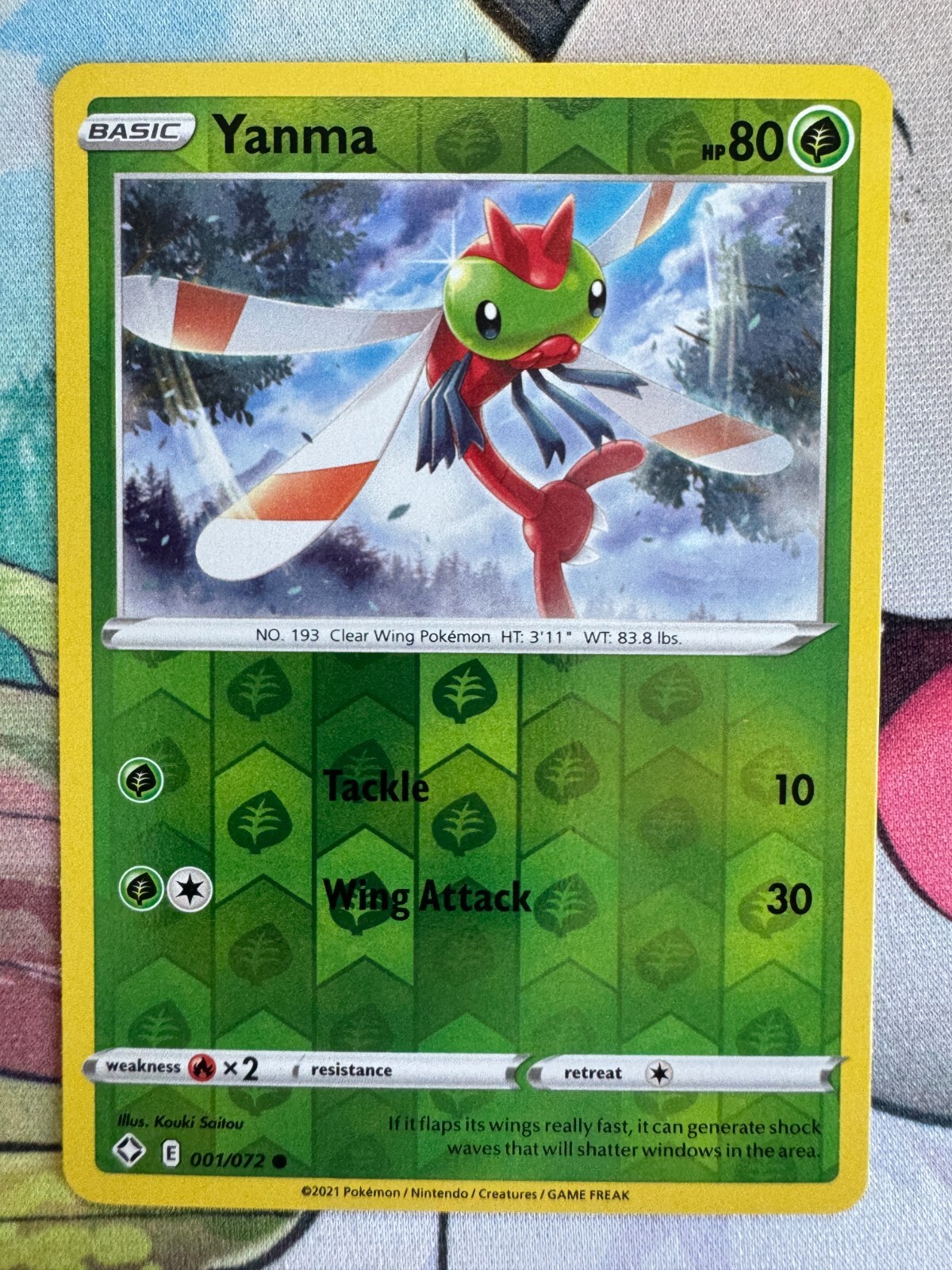 Yanma Reverse Holo Pokemon TCG Card BKQ690 for Collectors