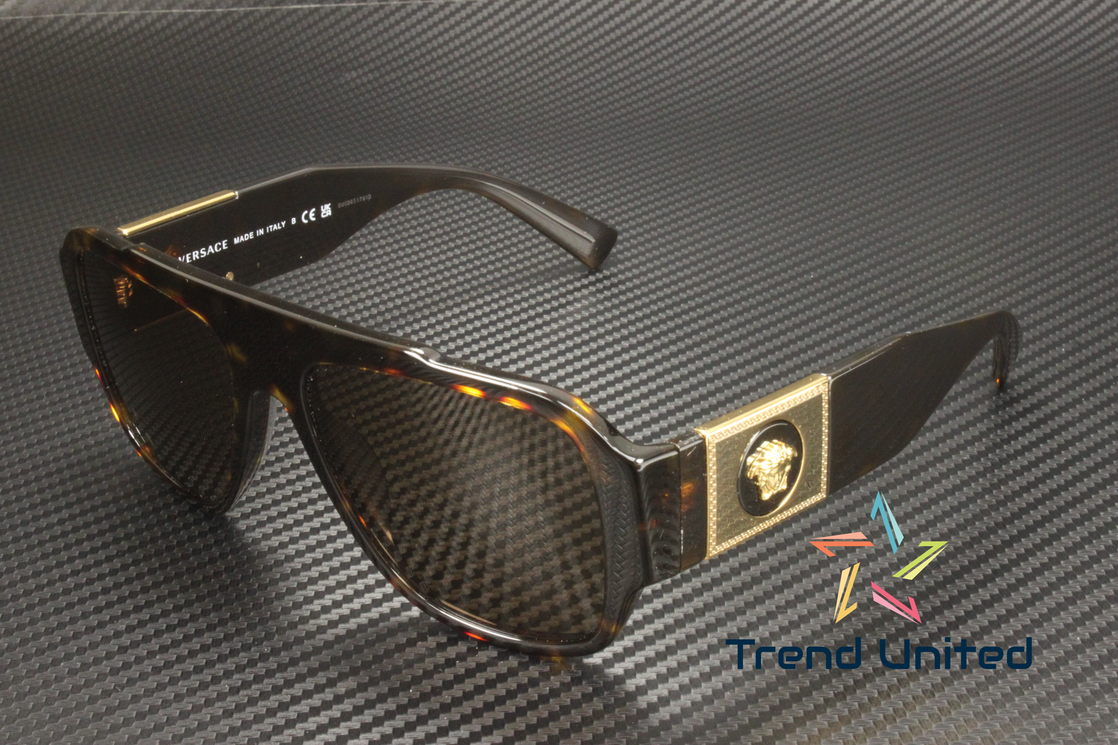VERSACE VE4436U 108 73 Havana Dark Brown 57 mm Men's Sunglasses