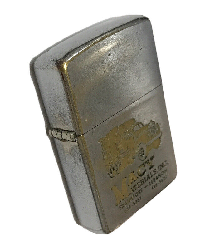 ZIPPO 1967 VINTAGE POCKET LIGHTER ADVERTISING MACY MATERIALS TRUCKING  TRANSPORT