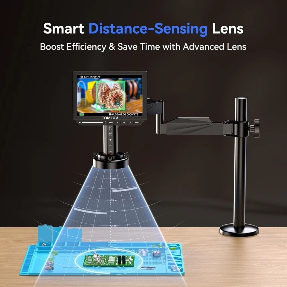 TOMLOV Autofocus 4K Digital Microscope Soldering 8" TM4K-AF Flex Arm for Adults - Image 3 of 4
