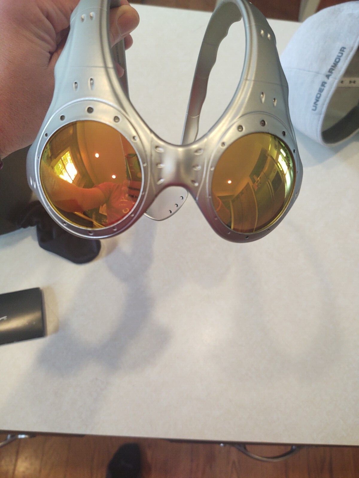 FMJ Sunglasses Silver With Fire Lens 