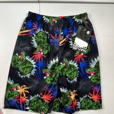 NWT Quad Seven Boys Pajama Lounge Shorts Black with Dinosaur- Size 12/14