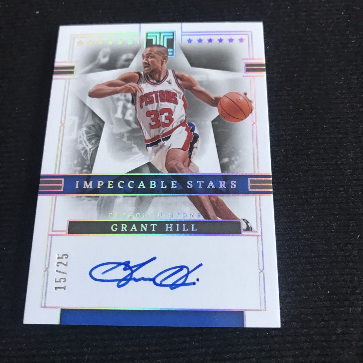 2022-23 Impeccable Grant Hill Stars Signatures Holo Silver Auto 