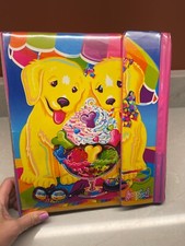 Vintage 1999 Lisa Frank 3ring TriFold binder Casey Rainbow Chaser Hunter folders