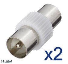 2x Coupleur adaptateur Antenne Male / Male PAL Antenna RF TV coaxial coupler