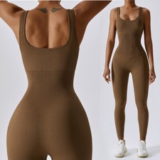 Women's Tracksuit Yoga Set Yoga Jumpsuits One Piece Workout Long Sleeve Rompers