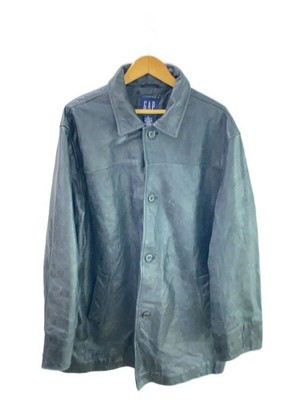 Gap Old Gap/Car Coat/Leather Jacket Blouson/Xl/Leather/Blk// 3693