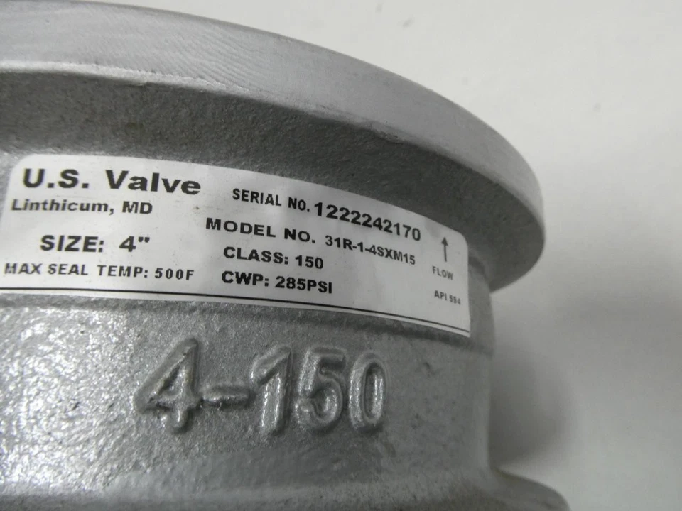 Us Valve 31R-1-4SXM150 Wafer Check Valve 4in 150 - Image 4 of 4