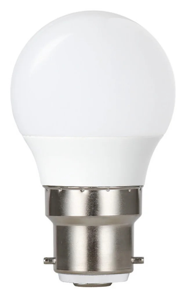 Frosted 4.9w LED Golf Ball Bulb 4000K Dimmable B22 470lm =40w Integral
