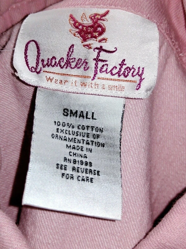 Quacker Factory Womens Size Small Pink Long Sleeve Button-Up Jacket Pockets - Image 3 of 4