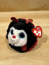 TY Puffies (Beanie Balls) Plush - IZZY the Ladybug (3 inch) - MWMTs New