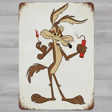 Wile E. Coyote 8 x 12 Vintage Novelty Metal Sign Made In USA New!