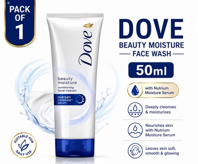 Dove Beauty Moisture Face Wash Cleanser 50ml Soft Skin Care Pack of 1
