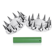 Chrome ABS Plastic Front Hub Caps Wheel Axle Covers with 33 mm Screw on Lug N...