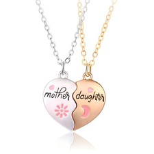 Mother Daughter Necklace Magnetic Matching Heart Mother Daughter Son Mom Neck...
