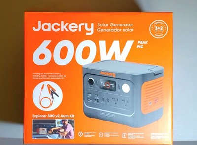 Jackery Explorer 300 v2 Auto Kit Portable Solar Generator 600W Peak - NEW