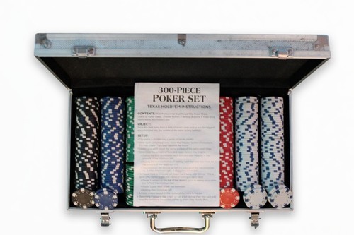 300-Piece Poker Set Chips, Playing Cards, Dice, Aluminum Case