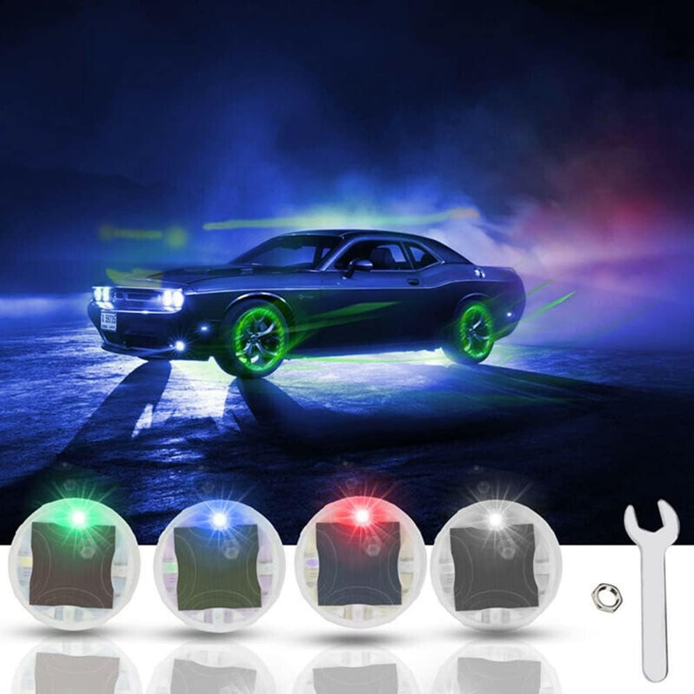 LED Solaire Roue Pneu avec Détecteur de Mouvement et Éclairage Coloré Automatique