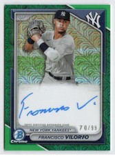 2024 Francisco Vilorio Bowman Chrome Green Mojo Refractor Auto /99 #BMA-FV