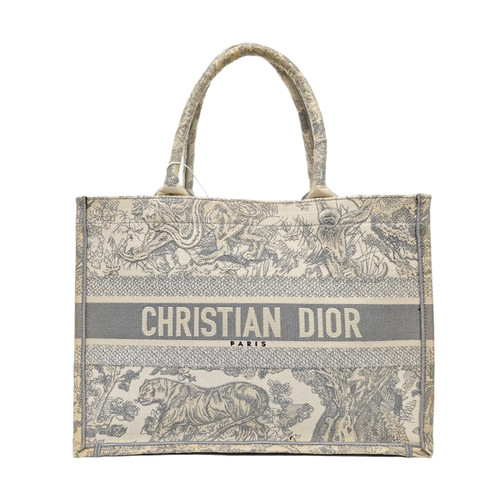 DIOR Book Tote Handbags Cloth Grey Free Shipping | Duties Paid