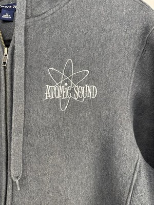 Sport Tell Men's Heavy Grey Zip Front Hoodie Size M-Atomic Sport Tell Men's Heavy Grey Zip Front Hoodie Size M-Atomic