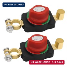 2-Pack Top Post Battery Disconnect Switch, 12V-48V Heavy-Duty Battery Kill Switc