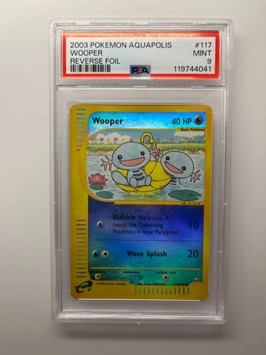 Wooper 117/147 Aquapolis Reverse Holo PSA 9 Clean! lowpop