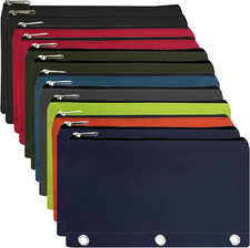 24 Pencil Pouches for 3 Ring Binder Bulk Pencil Bags with Zipper, Large Binder P