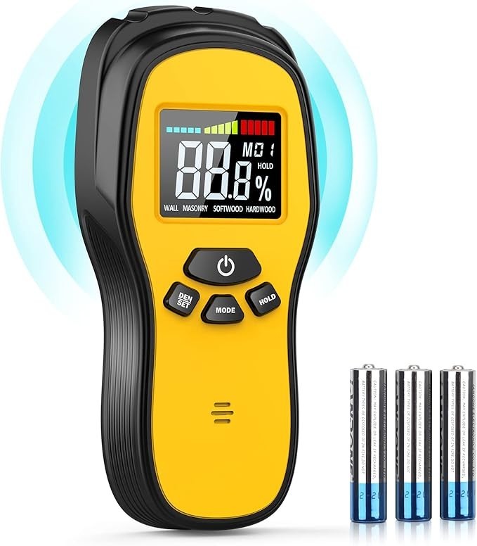 Pinless Moisture Meter Detector for Lumber, Drywall, Masonry, Concrete, etc