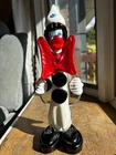 RARE Murano Art Glass Clown Figurine 11" Hand Blown Italy Black White Red NICE!
